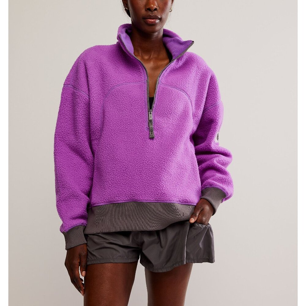 FP MOVEMENT Hit The Slopes Quarter Zip Pullover / Red Violet - Picture 2 of 6